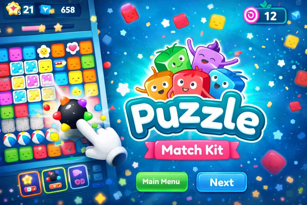 Puzzle Match 3 Game Kit – Unity Source Code for Android & iOS