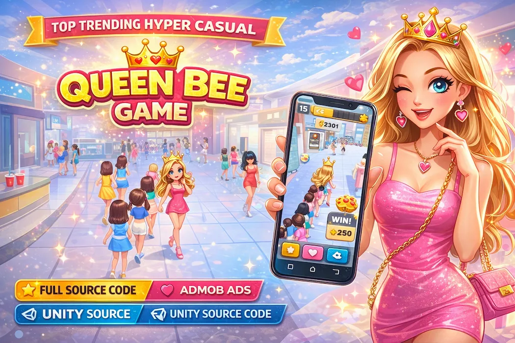 Queen Bee Game – Unity Mobile Game Source Code with Trending Gameplay