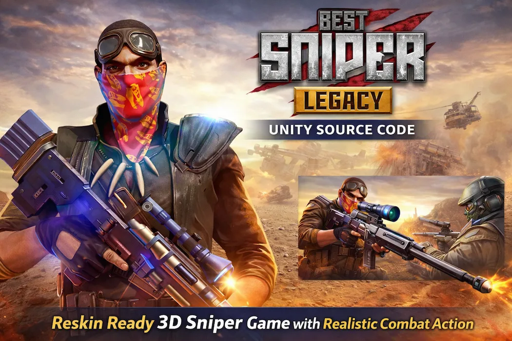 Real Sniper Legacy Shooter 3D Unity Source Code – Reskin Ready FPS Game