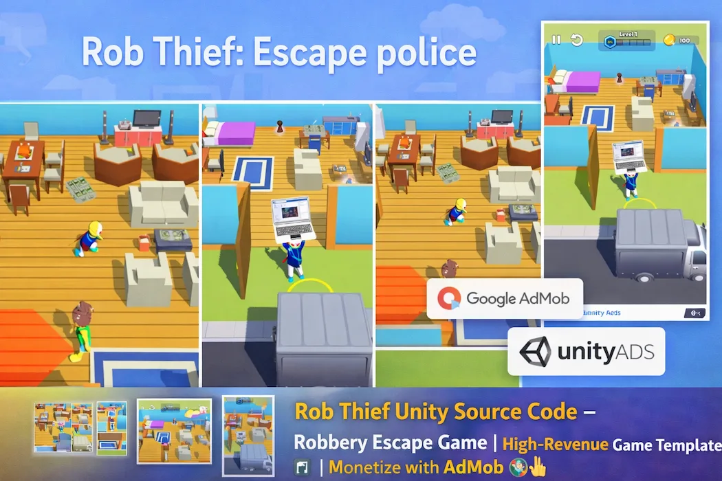 Rob Thief Escape Unity Source Code – Stealth Robbery Game