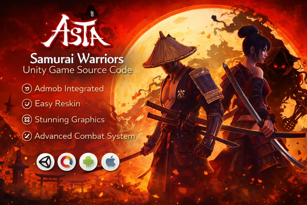 Samurai Warriors Unity Game Source Code – Action Fighting Game Template