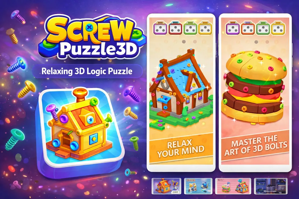 Screw Puzzle 3D Relaxing Bolt & Nut Logic Puzzle Game