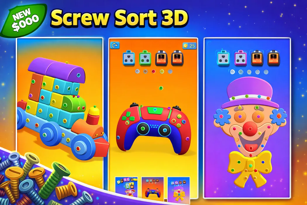 Screw Sort 3D – Color Sorting Puzzle Unity Game Source Code