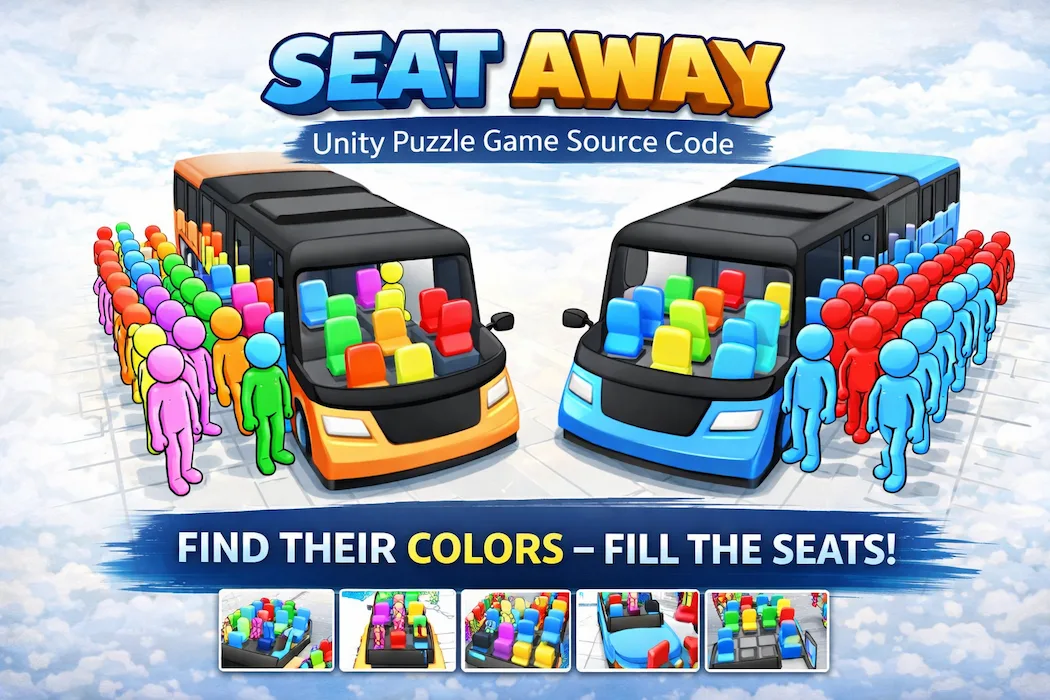 Seat Away Puzzle Game – Unity Complete Source Code with Ads Ready