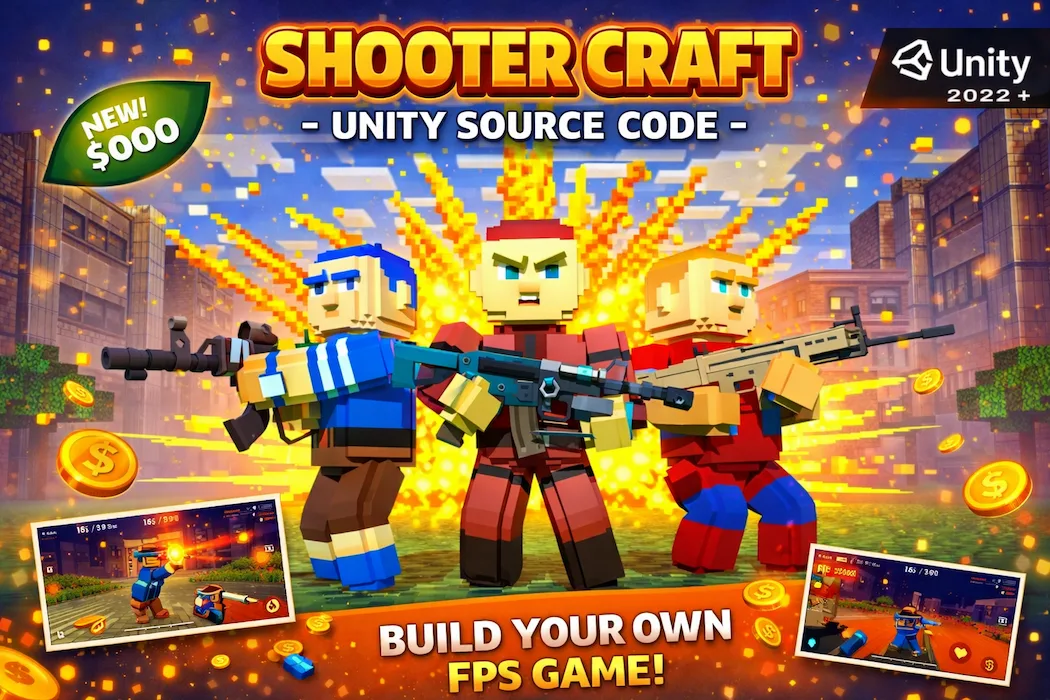 Shooter Craft FPS Game Source Code – Unity Multiplayer Shooter Template