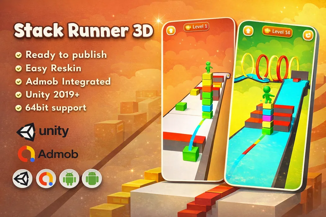 Stack Runner 3D Unity Game – Full Source Code with AdMob Integration