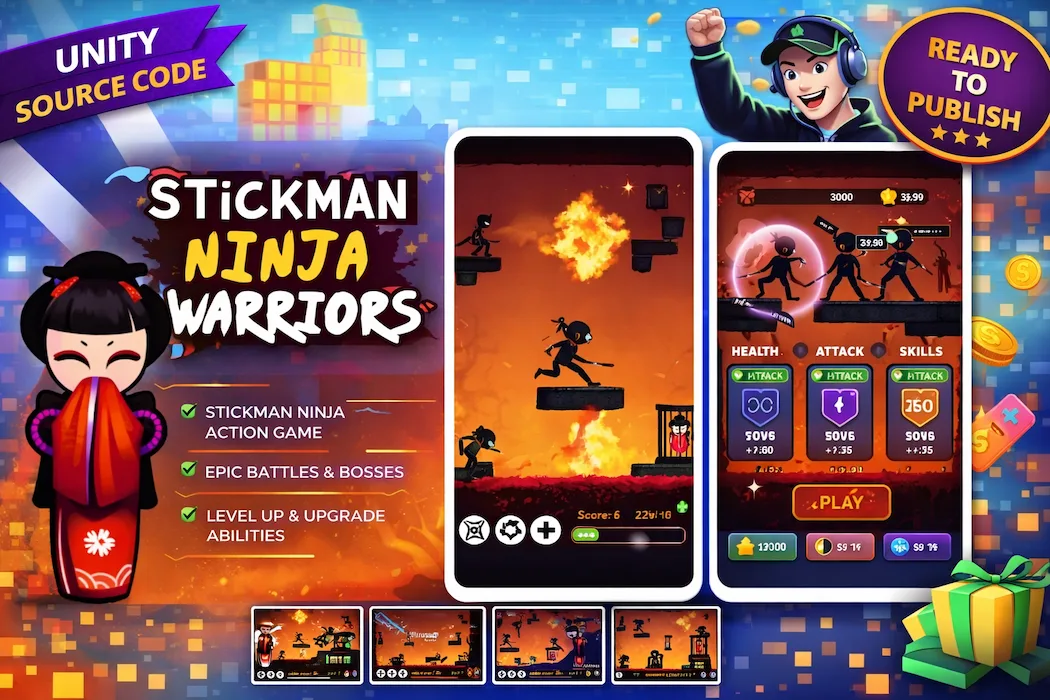 Stickman Ninja Warriors Unity Source Code