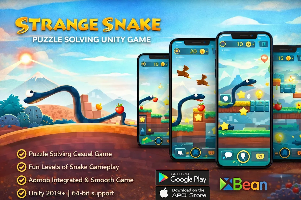 Strange Snake Unity Game Source Code – Puzzle Solving Game Template