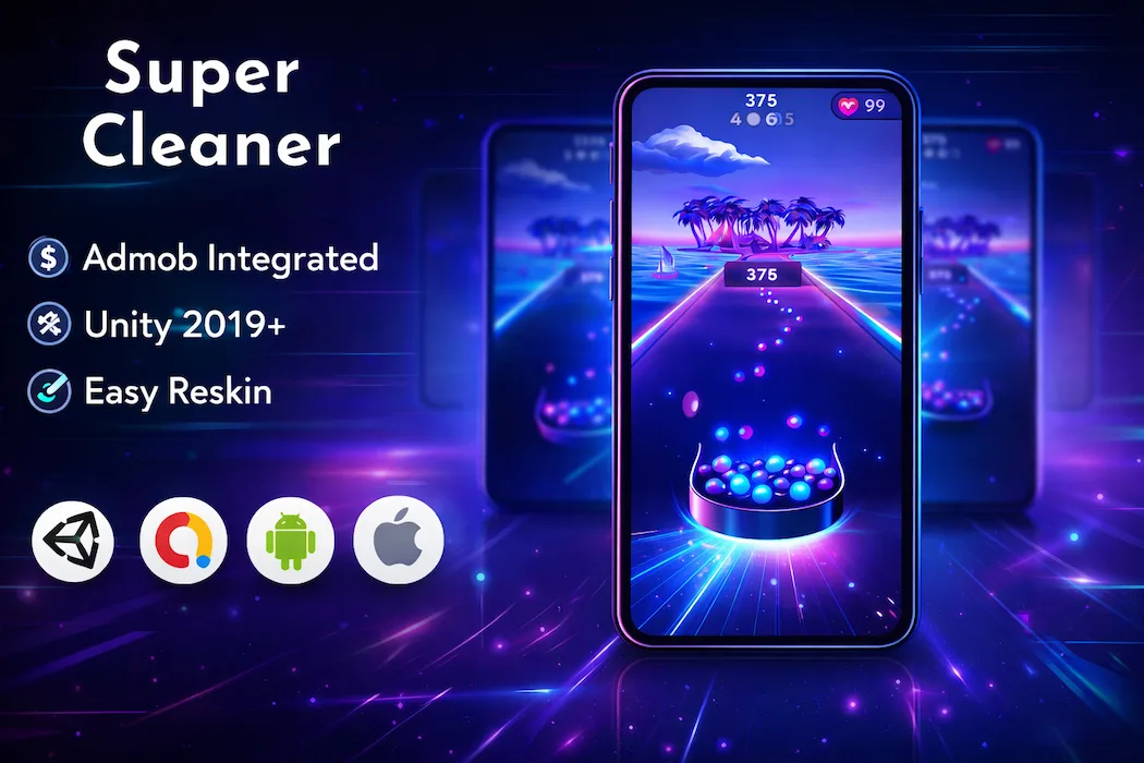 Super Cleaner Unity Game – High Quality Mobile Source Code with AdMob