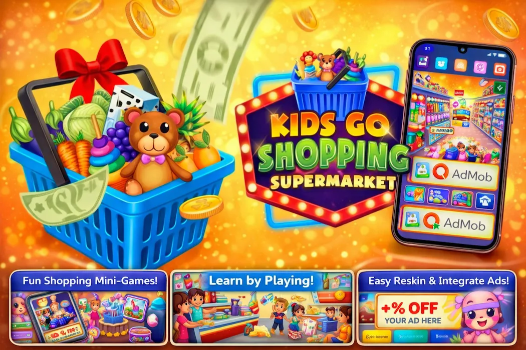 Supermarket Mania Unity Game Template – Kids Shopping Game with AdMob