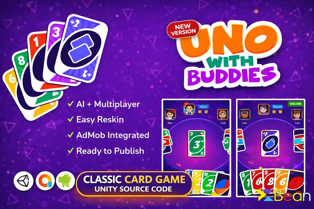 UNO Card Game Unity Source Code – Multiplayer Card Game Template