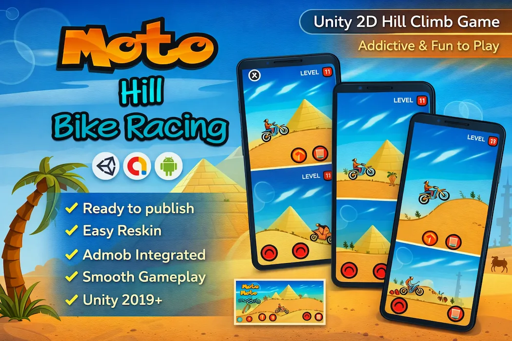Unity Bike Racing Game Template – Hill Climb Game Ready to Publish
