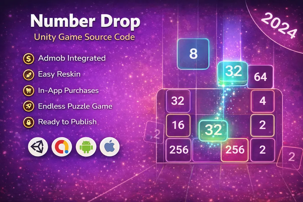 Unity Number Drop Game Template – Easy Reskin & Monetization
