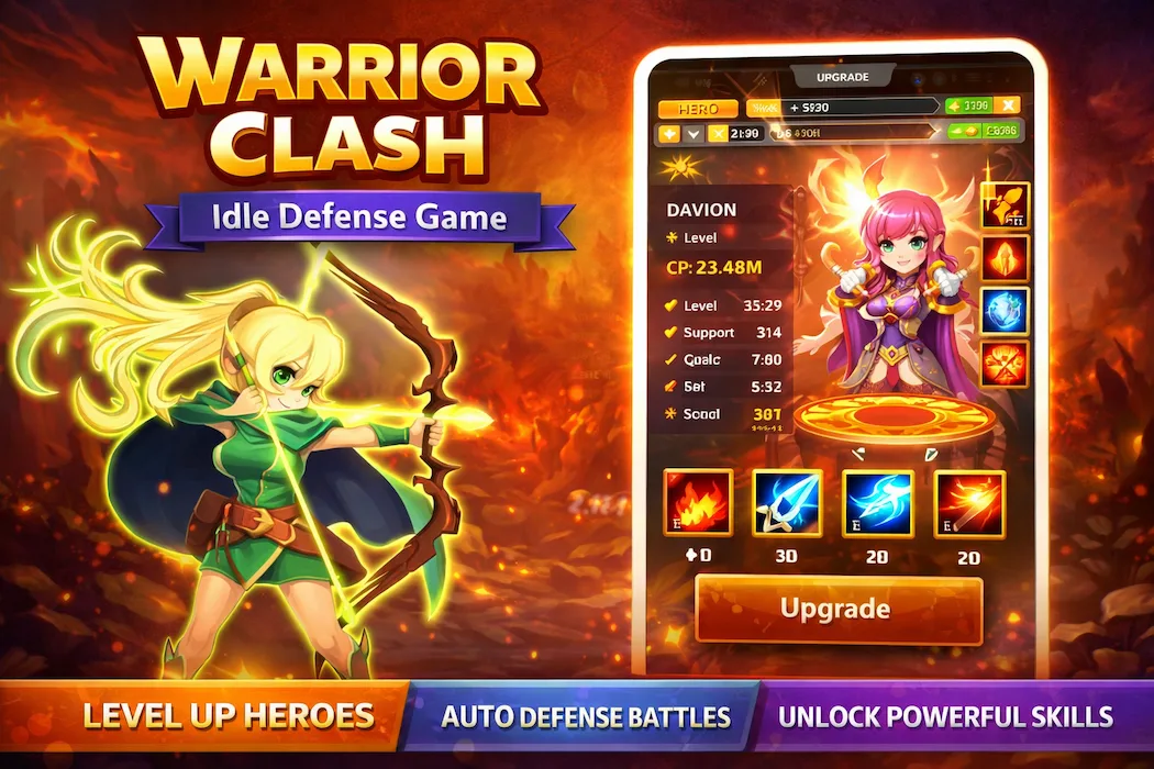 Warrior Clash – Idle Defense Strategy Unity Game Source Code