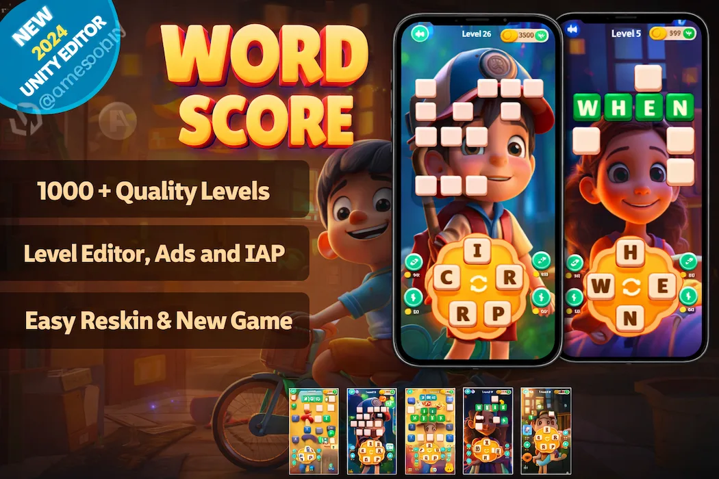 Word Score Unity Game Source Code  Complete Word Puzzle Game Project