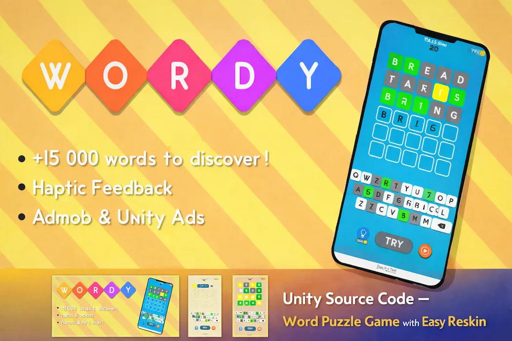 Wordy Unity Source Code – Viral Word Puzzle Game