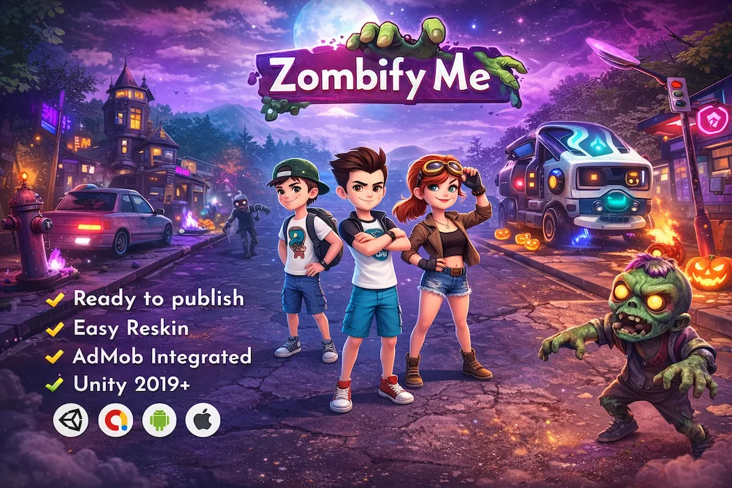 Zombify Me Unity Template  Zombie Runner Game with Easy Reskin & Monetization