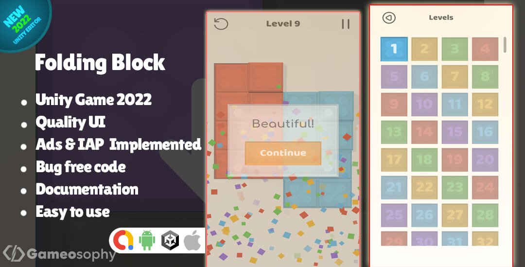 Folding Block High Quality Unity Source Code
